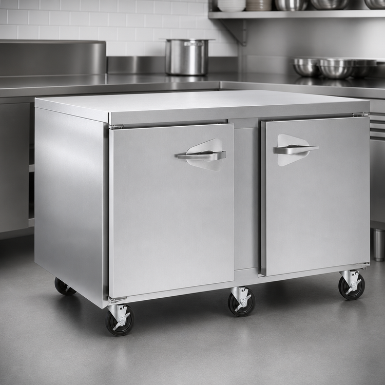 Product image #4 for Dealer's Choice Two-Section Compact Undercounter Reach-In Freezer, 60 Inches Wide