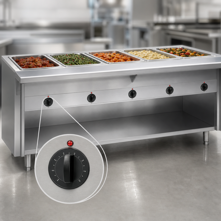 Product image #4 for Eagle Spec-Master HT5OB-240-3 79" 5-Well Electric Hot Food Table with Open Base