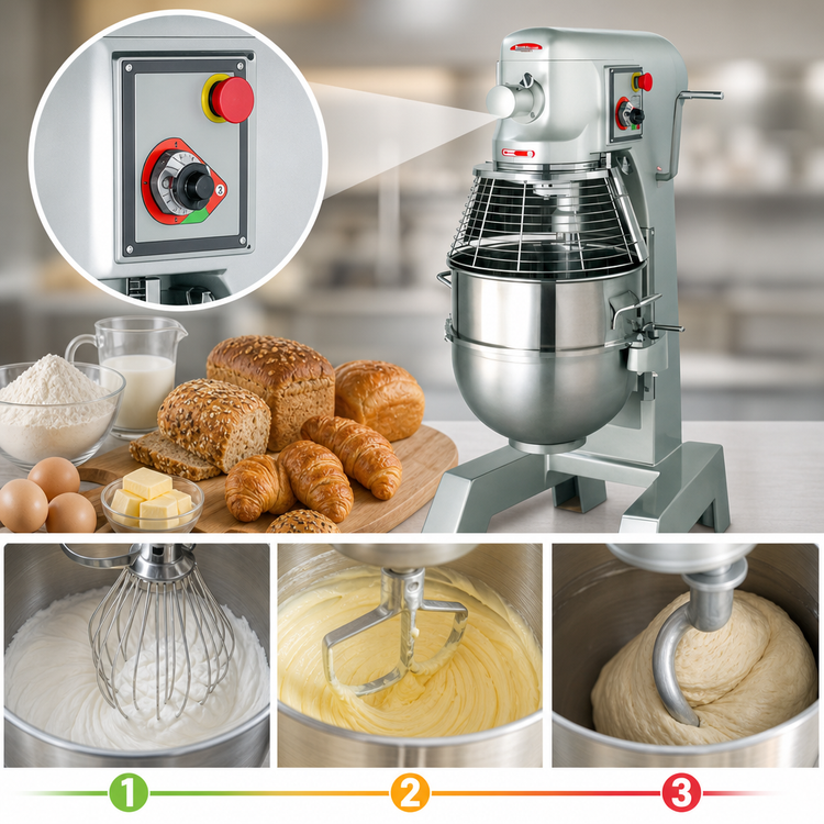 Product image #4 for BakeMax 30 Qt Countertop Planetary Mixer, 3-Speed Gear Driven