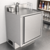 Thumbnail image #5 for BK Resources Call Series 24 x 21 Inch Flat Top Underbar Cabinet with Pedestal Base, Stainless Steel