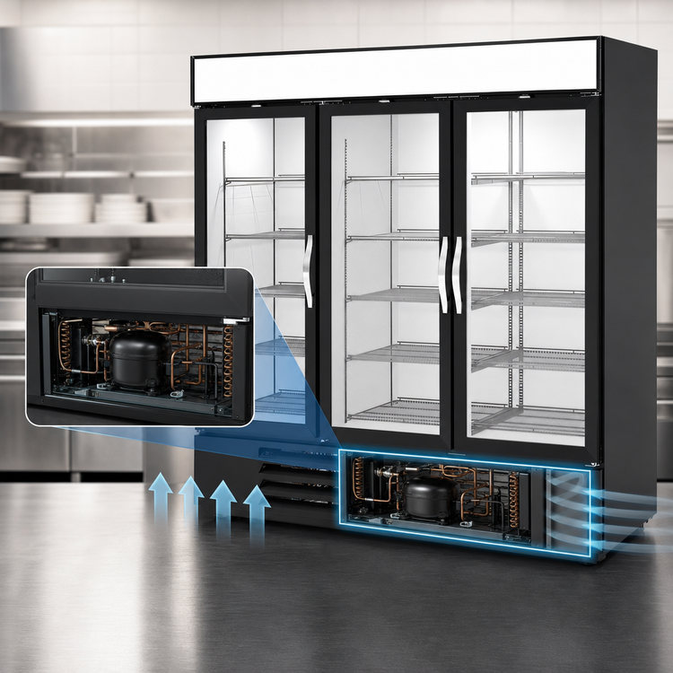 Product image #5 for Beverage-Air MarketMax Dual Temp Three-Section Reach-In Merchandiser Refrigerator