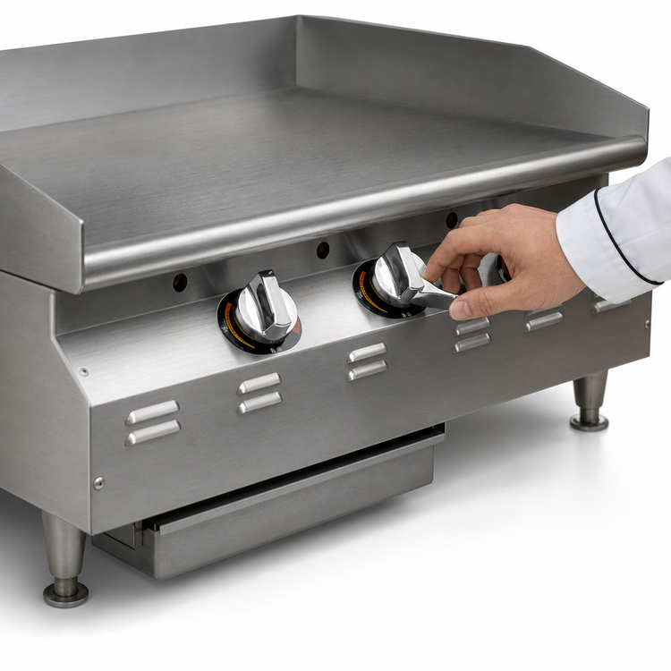 Product image #4 for RedHots Chef's Line Extra-Deep 36-Inch Countertop LP Gas Griddle with Thermostatic Controls