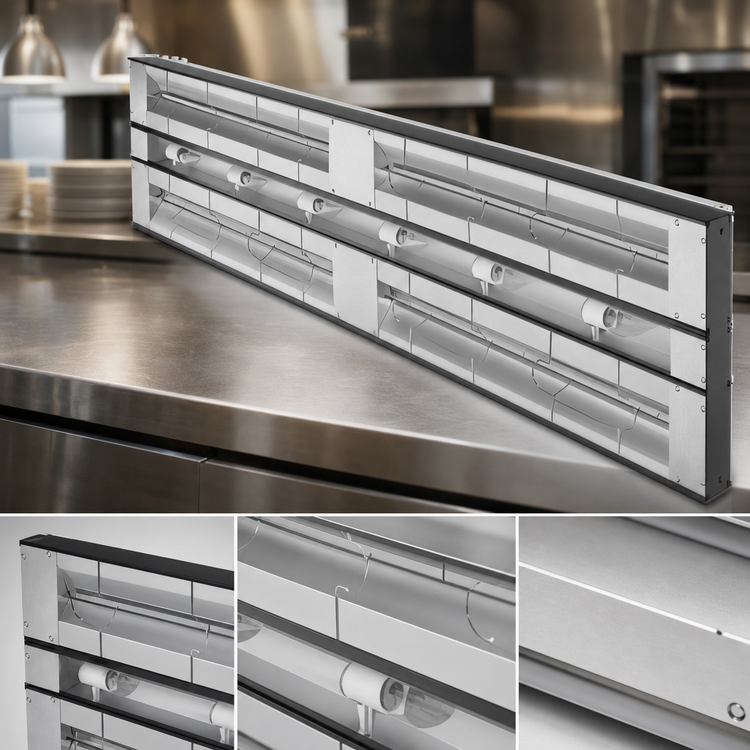 Product image #4 for Hatco Glo-Ray Max Watt Aluminum Dual Infrared Strip Heater, 24 Inch W, 3 Inch Spacer, Unlighted, 1.3 kW