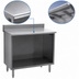 Thumbnail image #4 for Spec-Master Open Front Stainless Steel Work Table with 14-Gauge Top and 4-1/2 Inch Backsplash, 120 x 30 Inch