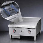 Thumbnail image #4 for Serv-Ware STGS-24 24-Inch Thermostatic Natural Gas Griddle, 2 Burners, 3/4-Inch Plate, Stainless Steel