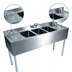 Thumbnail image #4 for BK Resources 60-Inch Three-Compartment Underbar Sink with Dual Drainboards, Backsplash, and Faucet