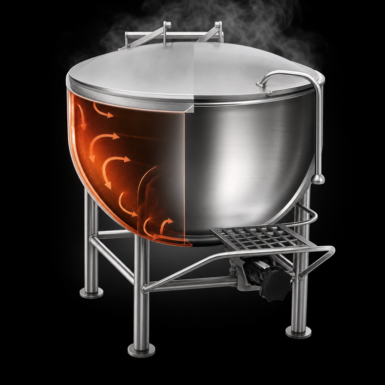 Product image #4 for Legion LS-40 40-Gallon Stationary Direct Steam Kettle with Full Jacket and 304 Stainless Steel Liner