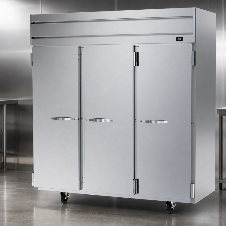 Product image #4 for Beverage-Air Horizon Series Three-Section Reach-In Freezer with Solid Hinged Doors, 69.1 Cu. Ft., Top-Mounted Self-Contained Refrigeration