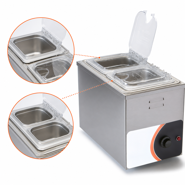 Product image #4 for Nemco 6145 Fractional Single-Well Wet Countertop Food Warmer, Stainless Steel, 120V