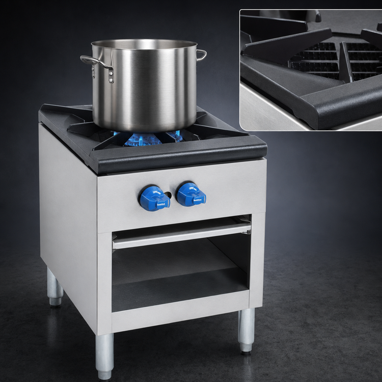 Product image #4 for Comstock-Castle CSP18 18-Inch Gas Stock Pot Range with Open Front Cabinet Base, 110,000 BTU