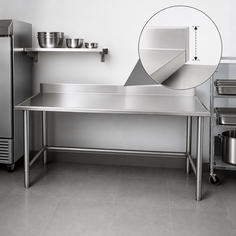 Product image #4 for Spec-Master Marine Series Stainless Steel Work Table with 4-1/2-Inch Backsplash, 108 x 30 Inches