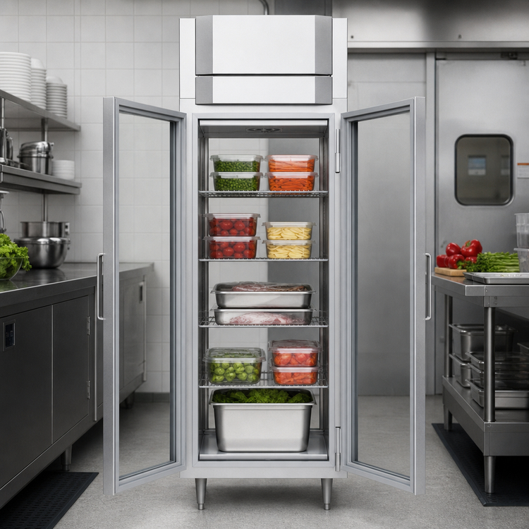 Product image #5 for Victory UltraSpec FS-1D-S1-EW-PT-G-HC One-Section Extra Wide Pass-Thru Glass Door Freezer with V-Core™ Technology