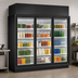 Thumbnail image #4 for True TRM Series 3-Section Medium Temperature Glass Door Merchandiser Refrigerator, Self-Contained, Top-Mounted, Black Exterior/White Interior