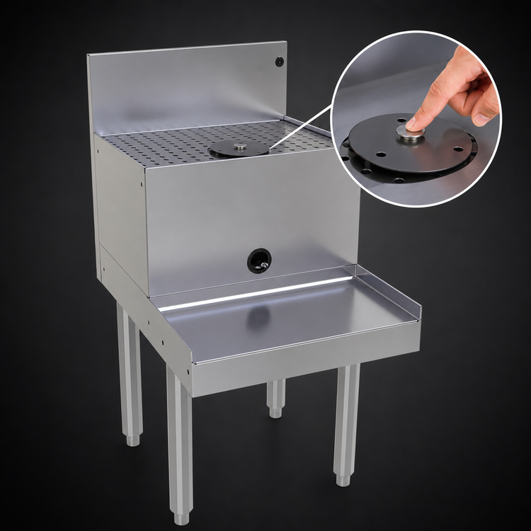 Product image #4 for 18-Inch x 24-Inch Stainless Steel Freestanding Drainboard Blender Station with Rinser Faucet