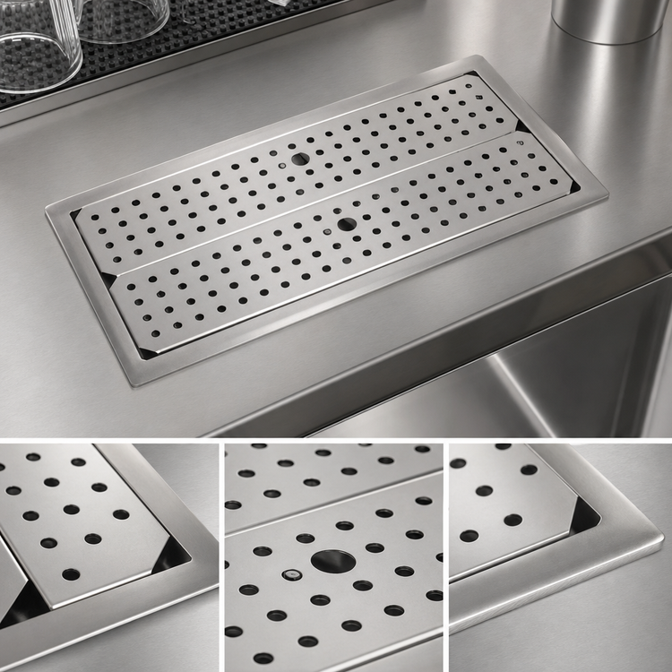 Product image #4 for Glastender 24" x 18" Drop-In Stainless Steel Drain Pan with Self-Rimming Edge