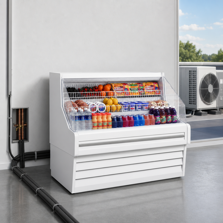 Product image #4 for Howard-McCray Ovation Series R-OS30E-5 Remote Straight Plexi Open Impulse Merchandiser, 63-Inch Wide