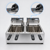 Thumbnail image #4 for Omcan USA CE-CN-0012 Double Countertop Electric Fryer with 2 Fry Pots, 12 lb. Capacity Each