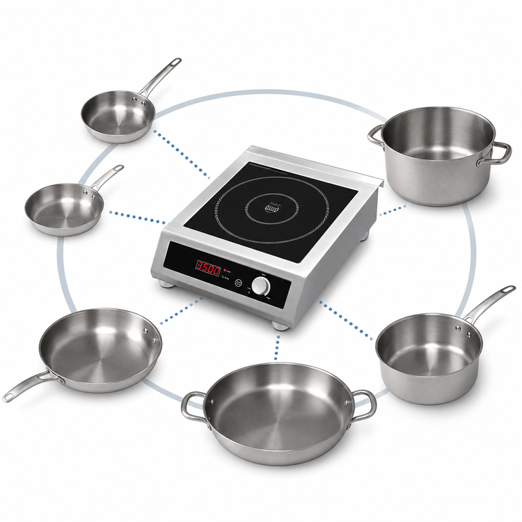 Product image #4 for Eurodib 3.5 kW Commercial Countertop Super Wide Single Burner Induction Range