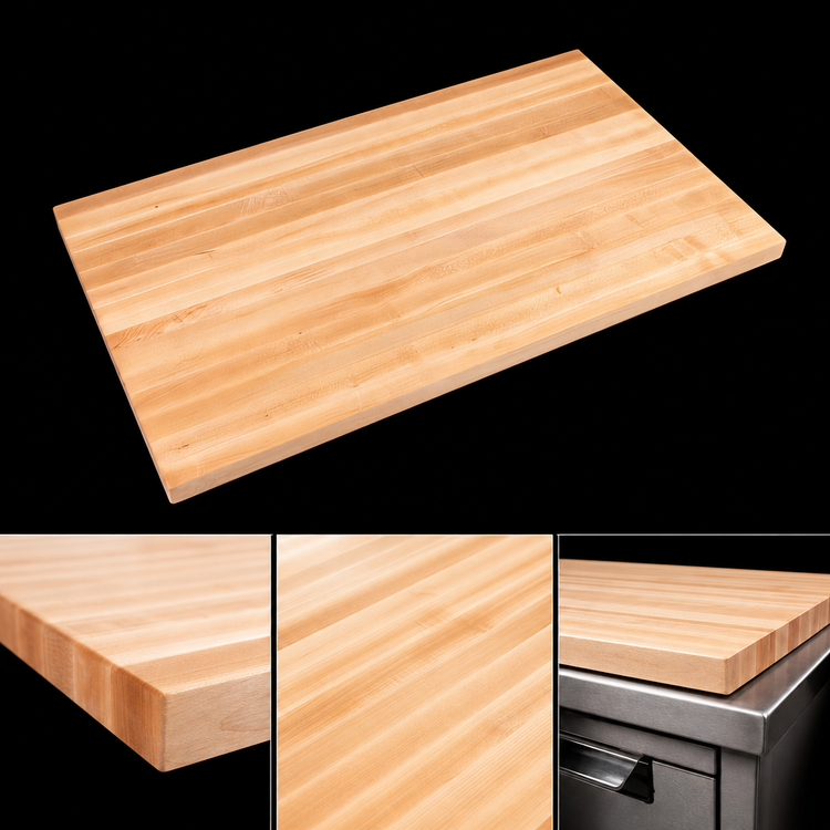 Product image #4 for John Boos Boos Block 60-Inch x 42-Inch x 3-Inch Edge Grain Maple Kitchen Countertop with Varnique Finish