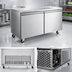 Thumbnail image #4 for Omcan Aurora 48-Inch Undercounter Reach-In Refrigerator, 2-Section, 11.3 Cu. Ft., Solid Doors, Stainless Steel, Rear-Mounted Self-Contained
