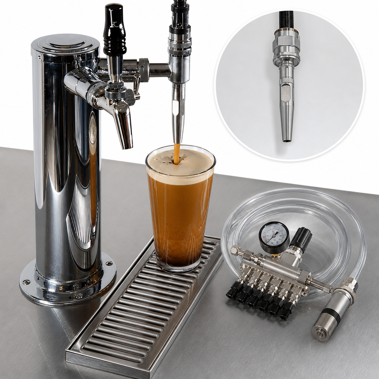Product image #5 for Perlick Nitro Dispensing Kit — Single-Infuser Kit with 6-Way Distributor, Hoses & Regulator Assembly