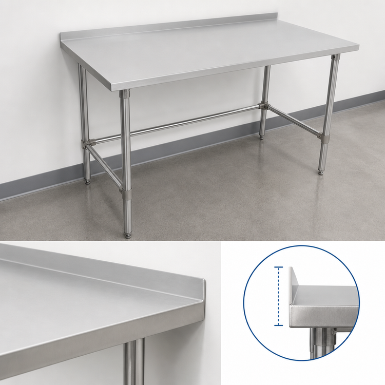 Product image #4 for John Boos Stallion 84-Inch x 36-Inch Stainless Steel Work Table with 1-1/2-Inch Rear Riser