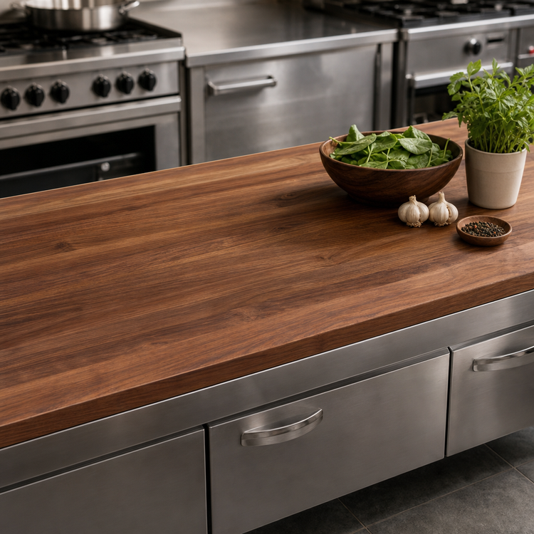Product image #4 for Boos Block American Black Walnut Full-Length Edge Grain Kitchen Countertop, 132 x 27 x 3 Inch