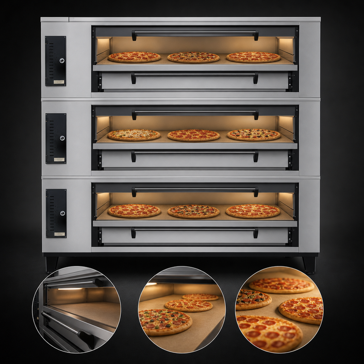 Product image #4 for Marsal SD-660 Triple Deck Gas Pizza Oven
