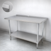 Thumbnail image #4 for Advance Tabco FMS-247 84 Inch x 24 Inch Stainless Steel Work Table with Adjustable Undershelf and 1-1/2 Inch Rear Up-Turn