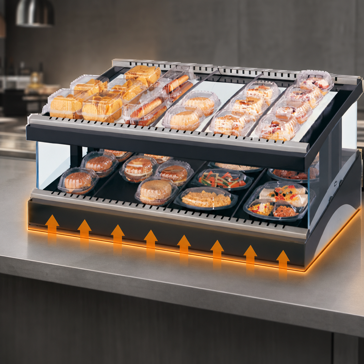 Product image #4 for Hatco Glo-Ray Designer Slant Countertop Hot Food Display Warmer with Heated Glass Shelf, 27-Inch