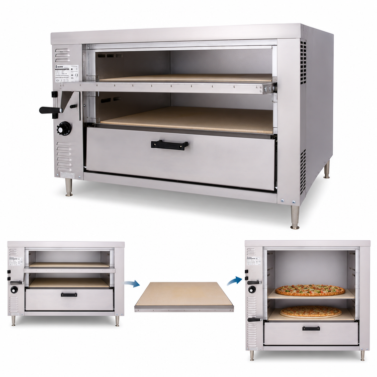 Product image #4 for Bakers Pride HearthBake Series GP62-HP Countertop Gas Pizza/Bake Oven, 2 Compartments