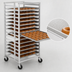 Thumbnail image #4 for Mobile Aluminum Donut Screen Rack for 23 x 33 Inch Screens, 18-Screen Capacity