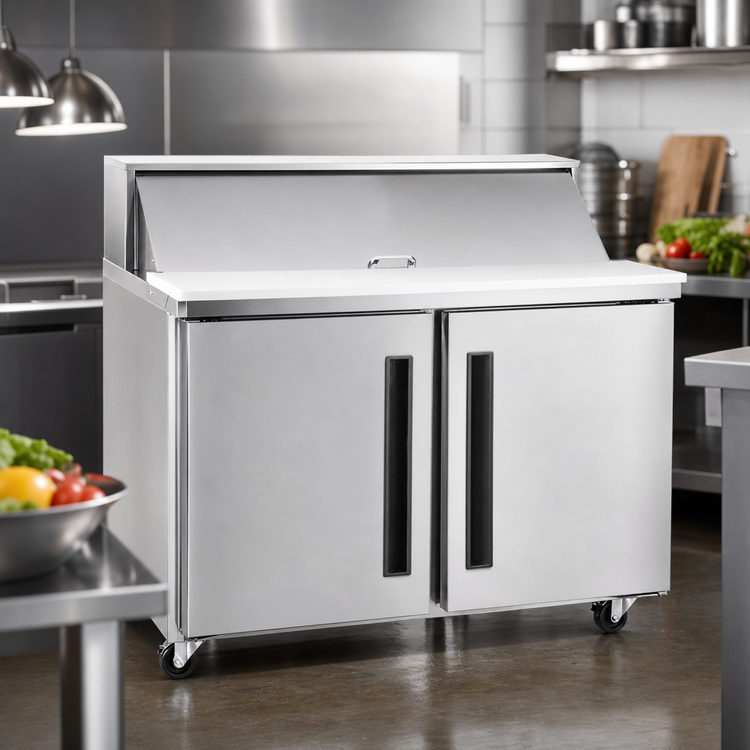 Product image #4 for Centerline CLPT-4818-SD-LR Two-Section Mega Top Refrigerated Prep Table