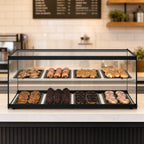 Thumbnail image #5 for Koolmore KM-DC-4CSBK 36-Inch Countertop Self-Service 2-Tier Pastry Display Case with Sliding Glass Doors, Black Aluminum Frame
