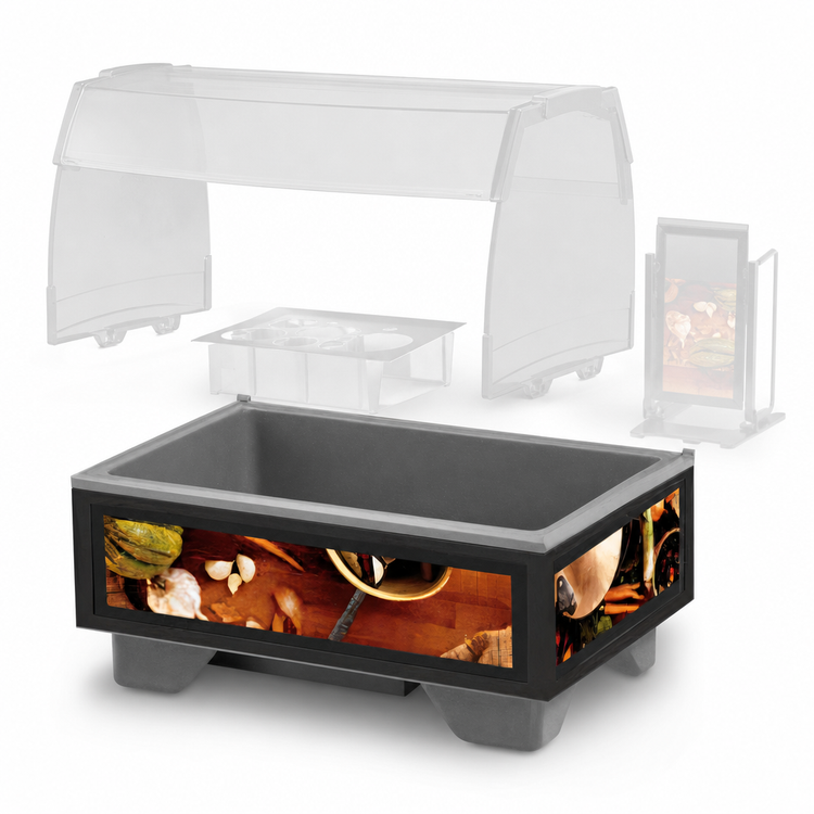 Product image #4 for Vollrath Cayenne® Full-Size Rethermalizing Soup Merchandiser with Tuscan Graphics, Base Unit Only