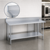Thumbnail image #4 for Duke 108-Inch x 36-Inch Stainless Steel Work Table with 5-Inch Riser and Galvanized Undershelf