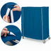 Thumbnail image #4 for Metro 60 x 24 x 74 Inch Mariner Blue Uncoated Nylon Queen Mary & Banquet Cart Cover with Velcro Fastener