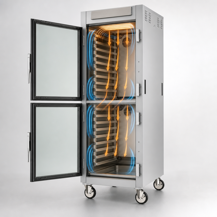 Product image #4 for Metro C5 8 Series Full-Height Pass-Thru Controlled Temperature Holding Cabinet with Touchscreen Controls, Dutch Glass Doors, and 17-Pan Capacity