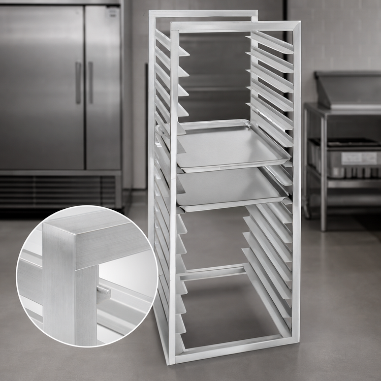 Product image #4 for Channel Manufacturing Knock-Down Aluminum End-Load Reach-In Refrigeration Bun Pan Rack, 16 Full-Size Pan Capacity