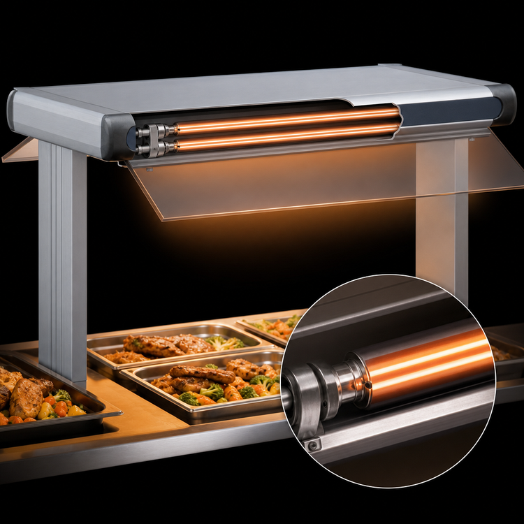 Product image #4 for Hatco Glo-Ray Designer Dual Infrared Strip Heater, 75-1/2 Inch Wide, Aluminum, Standard Wattage
