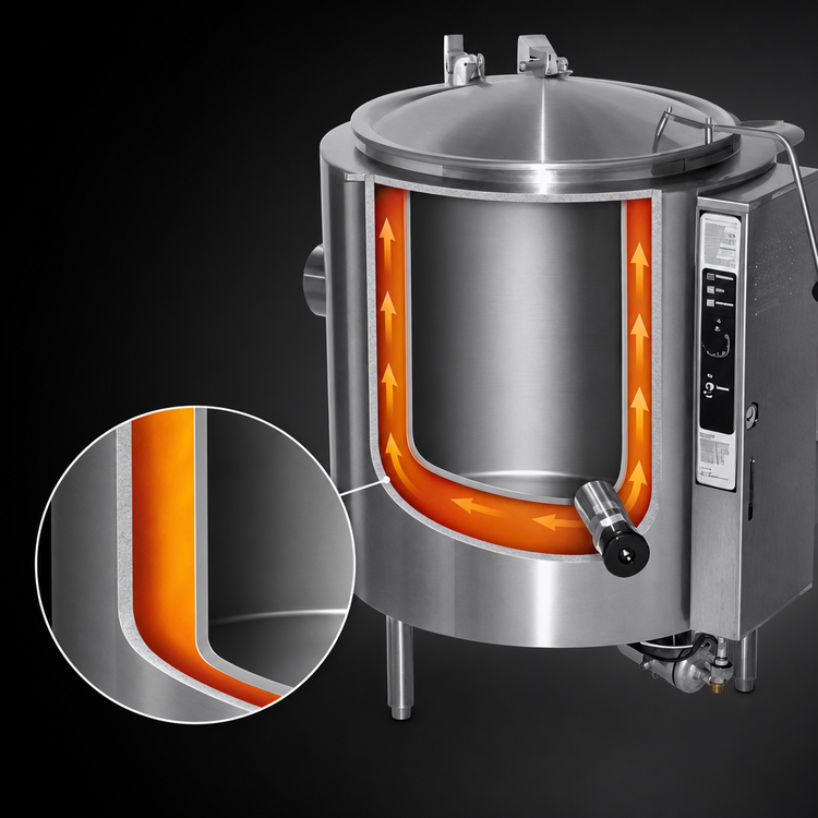Product image #4 for Groen AH/1E-100 100-Gallon Self-Contained Gas Steam-Jacketed Stationary Floor Kettle