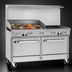 Thumbnail image #4 for Ultimate 60-Inch Commercial Gas Restaurant Range with 6 Open Burners, Raised 24-Inch Griddle/Broiler and 2 Convection Ovens