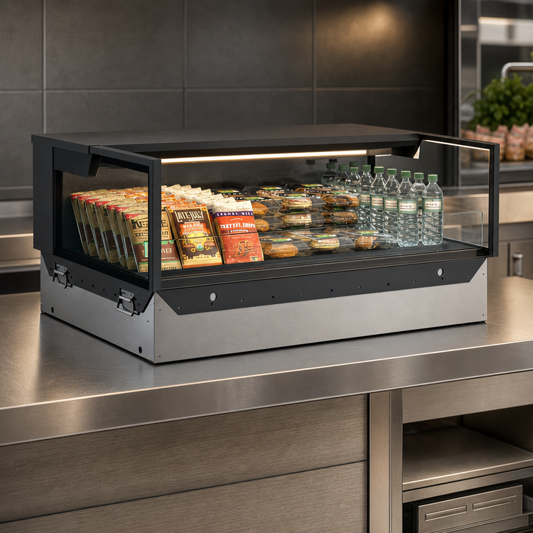 Product image #4 for Structural Concepts Reveal Self-Service Non-Refrigerated Slide-In Counter Display Case with LED Top Light
