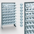 Thumbnail image #4 for Quantum Sloped Single-Sided Steel Pick Rack with 8 Shelves and 64 Clear Bins, 36 x 12 x 60 Inches