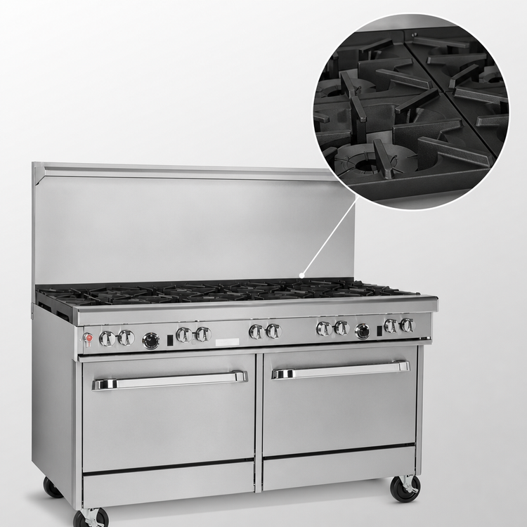 Product image #4 for Southbend Ultimate 60-Inch Gas Restaurant Range with 10 Open Burners and 2 Convection Ovens