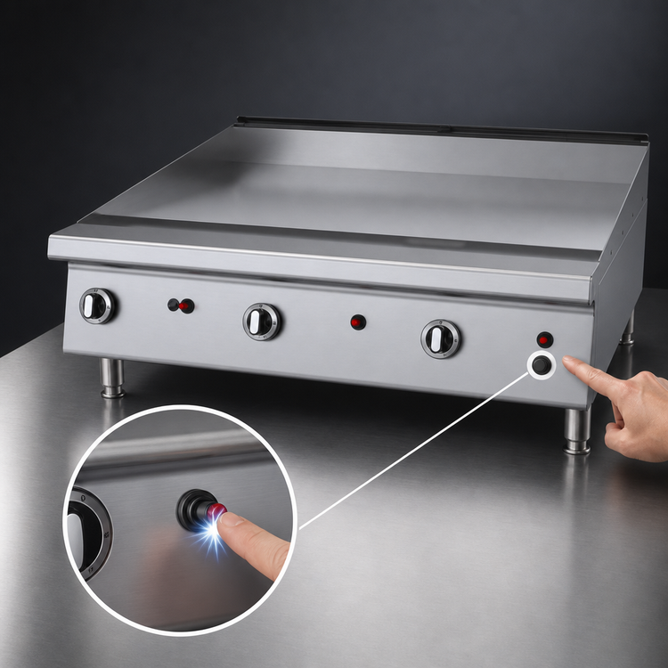 Product image #4 for Garland Heavy-Duty 36-Inch Countertop Gas Griddle with Manual Hi-Lo Controls, 1-Inch Smooth Steel Plate