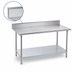 Thumbnail image #4 for Advance Tabco 84-Inch W x 36-Inch D Work Table with 304 Stainless Steel Top, 5-Inch Backsplash, and Galvanized Undershelf