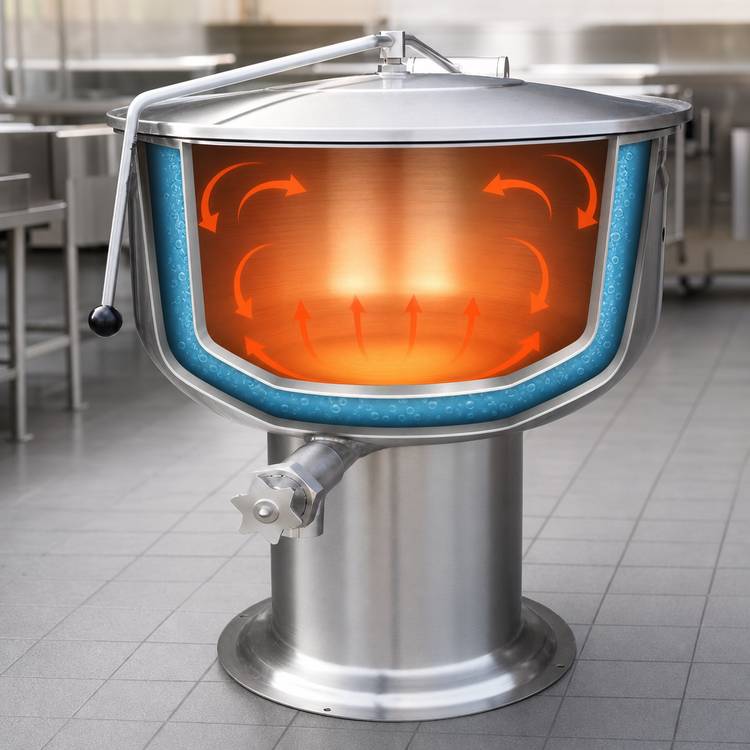 Product image #4 for Crown DP-40F 40 Gallon Direct Steam Full-Jacketed Stationary Kettle