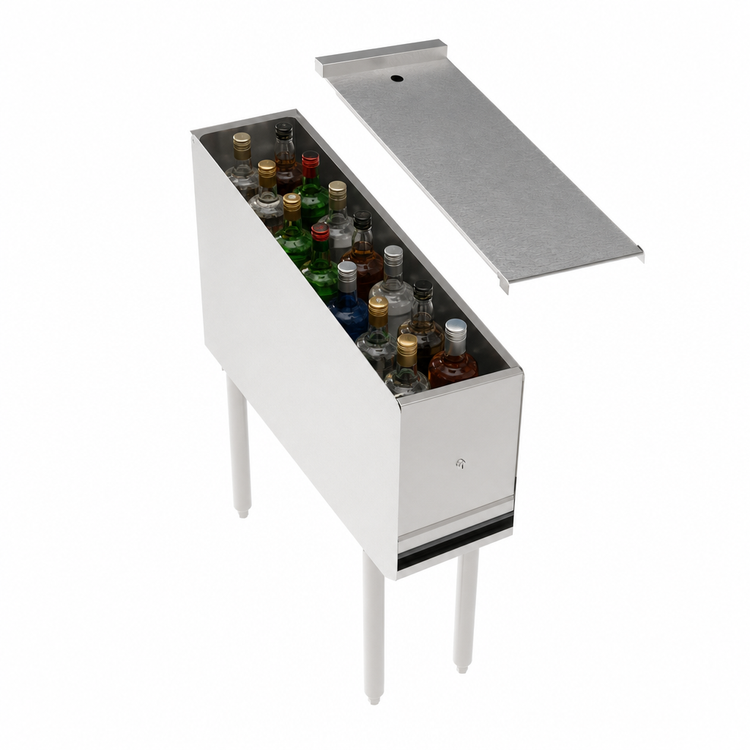 Product image #4 for Krowne Royal Series Freestanding Underbar Liquor Bottle Display Unit with Removable Locking Cover, 15-Bottle Capacity