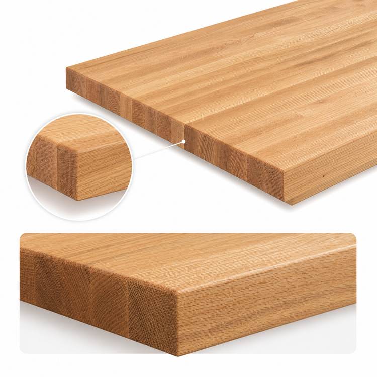Product image #4 for John Boos Appalachian Red Oak Blended Rails Edge Grain Island Countertop, 96" x 30" x 1-1/2", Penetrating Oil Finish